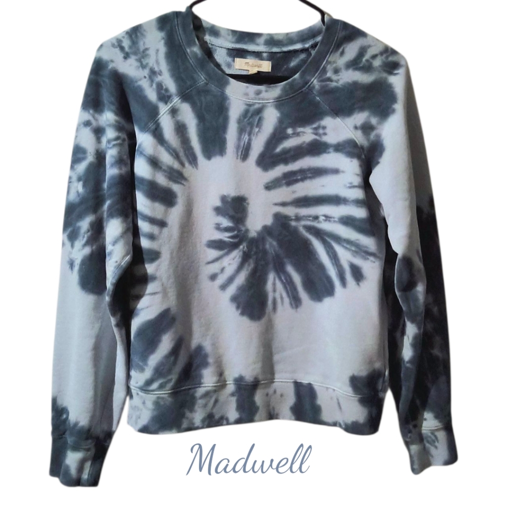 Madewell Blue Tie-Dye Crewneck Sweatshirt